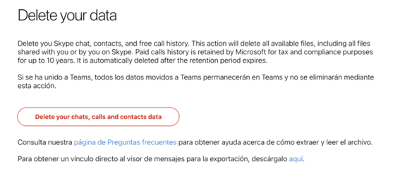 Delete your data